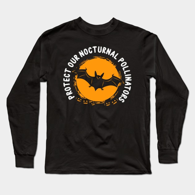 Protect our Nocturnal Pollinators Long Sleeve T-Shirt by MZeeDesigns